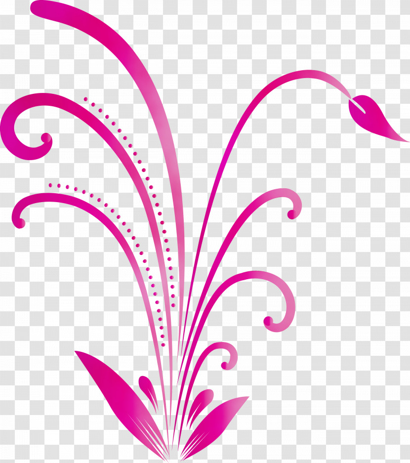 Pink Violet Leaf Magenta Line Transparent PNG