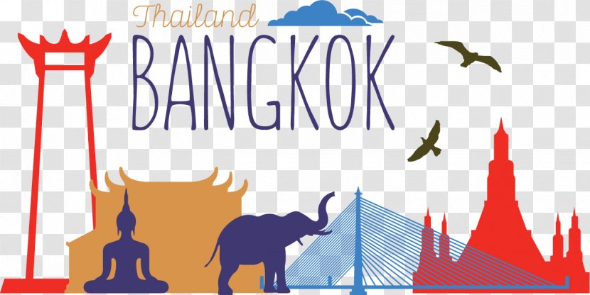 Bangkok Silhouette Euclidean Vector Illustration - Songkran - Stock India Transparent PNG