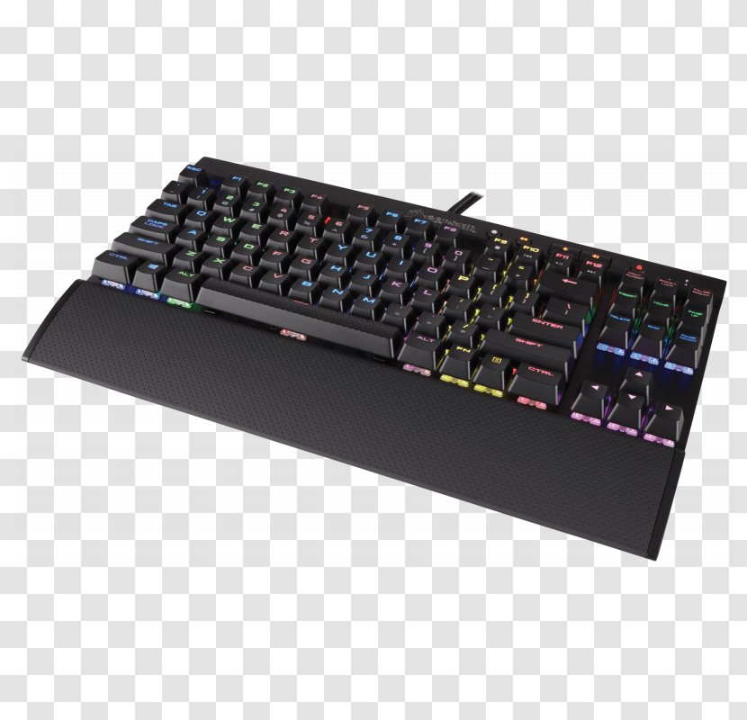 Corsair Gaming K65 RGB Rapidfire, Cherry MX Speed Computer Keyboard CH-9110014-ES Rapidfire Pc/mac, Black . - Laptop Replacement - Headset Blue Transparent PNG