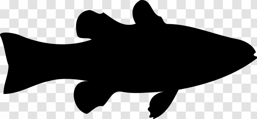 Silhouette Fish Line Art Clip - Marine Mammal - F Transparent PNG