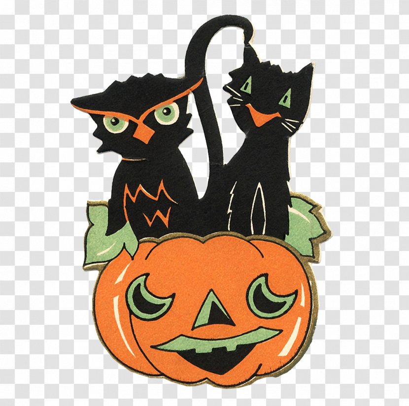 Clip Art Cat Image Cartoon Halloween - Orange Transparent PNG