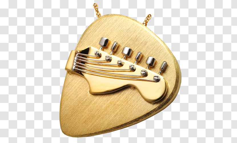 Gold Earring Charms & Pendants Guitar Necklace - Cremation - Pick Transparent PNG