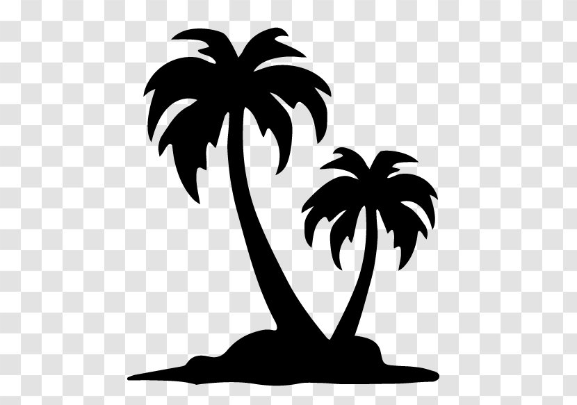 Coconut Tree Drawing - Tutorial - Date Palm Silhouette Transparent PNG