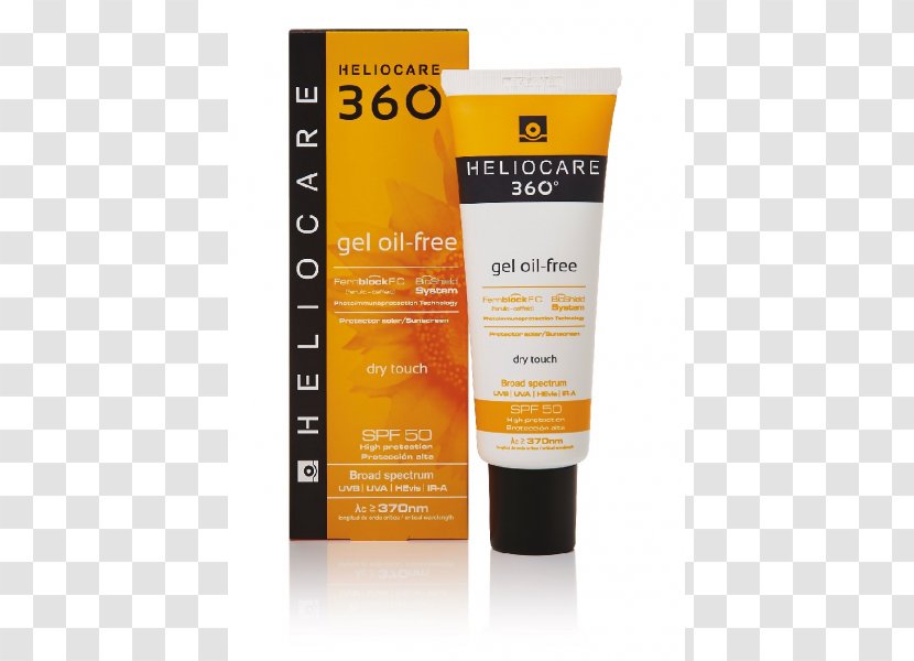 Sunscreen Heliocare 360 Fluid Cream SPF 50 Gel Oil Skin Care - Sun Lotion Transparent PNG