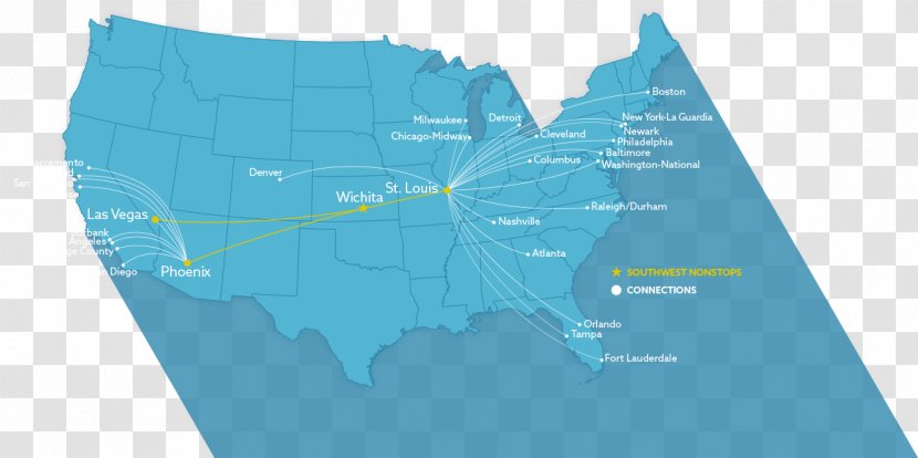Map Boston Airport Southwest Airlines Wichita - Library Transparent PNG