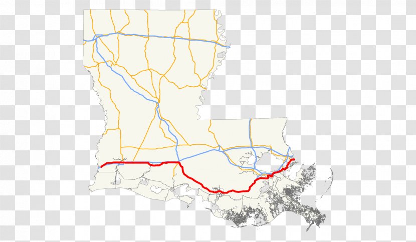 U.S. Route 90 In Louisiana Interstate 10 - Heart - Road Transparent PNG
