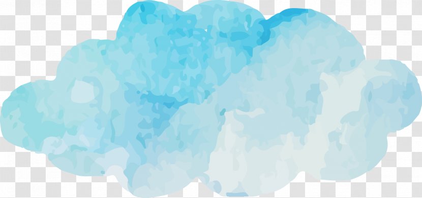 Blue Sky Cloud Turquoise Font - Watercolor Clouds Vector Transparent PNG