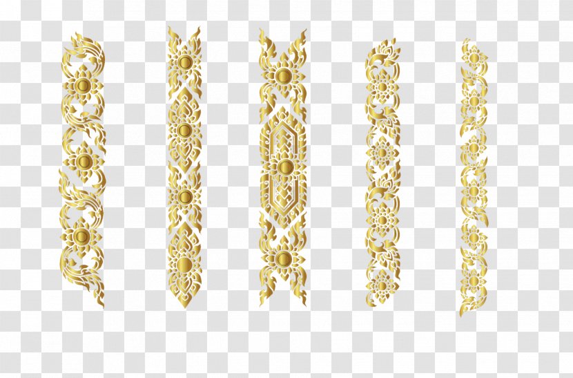 Gold Euclidean Vector - Body Jewelry - Stripes Decoration Transparent PNG