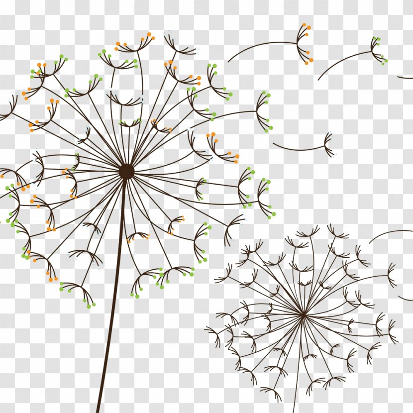 Dandelion RGB Color Model - Floral Design - Hand Painted Transparent PNG