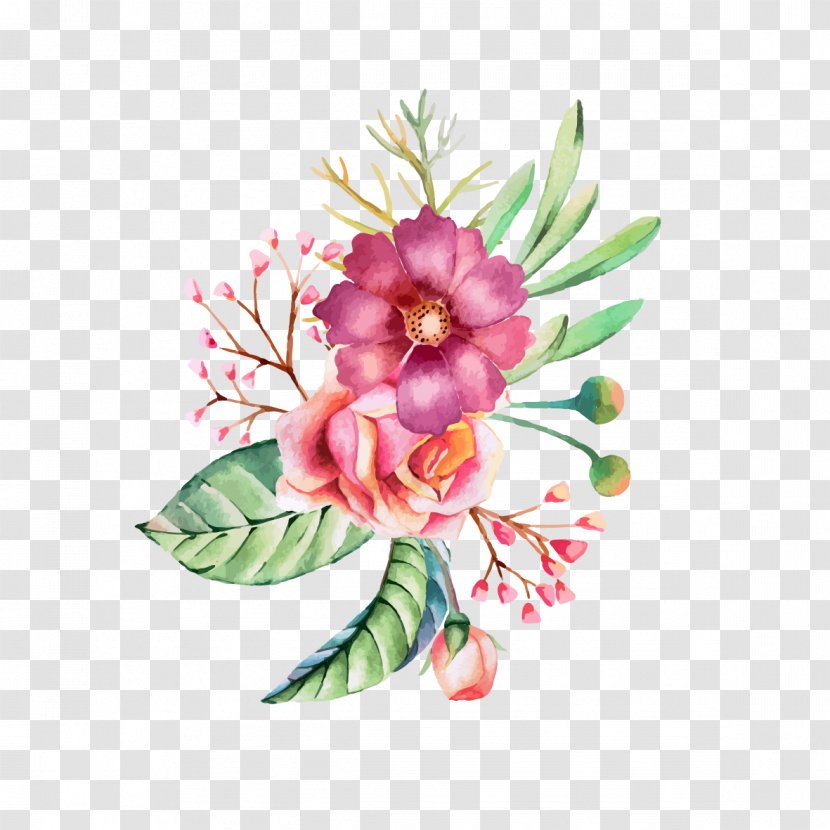 Europe Floral Design - Cut Flowers - Watercolor Transparent PNG