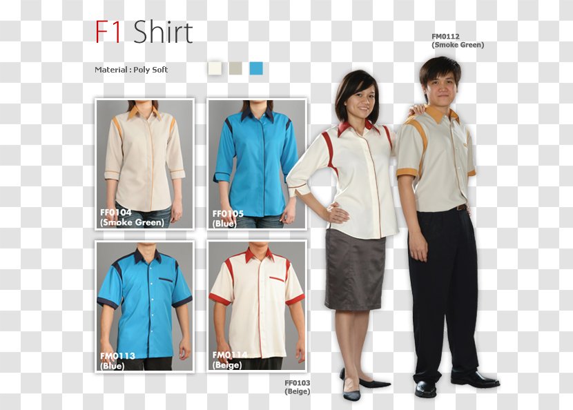Dress Shirt T-shirt Uniform Blouse - Tshirt Transparent PNG