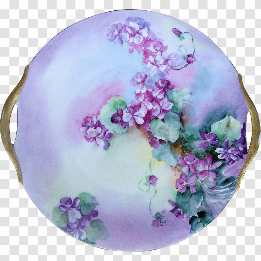 Tableware Platter Lilac Lavender Plate - Hand-painted Floral Material Transparent PNG