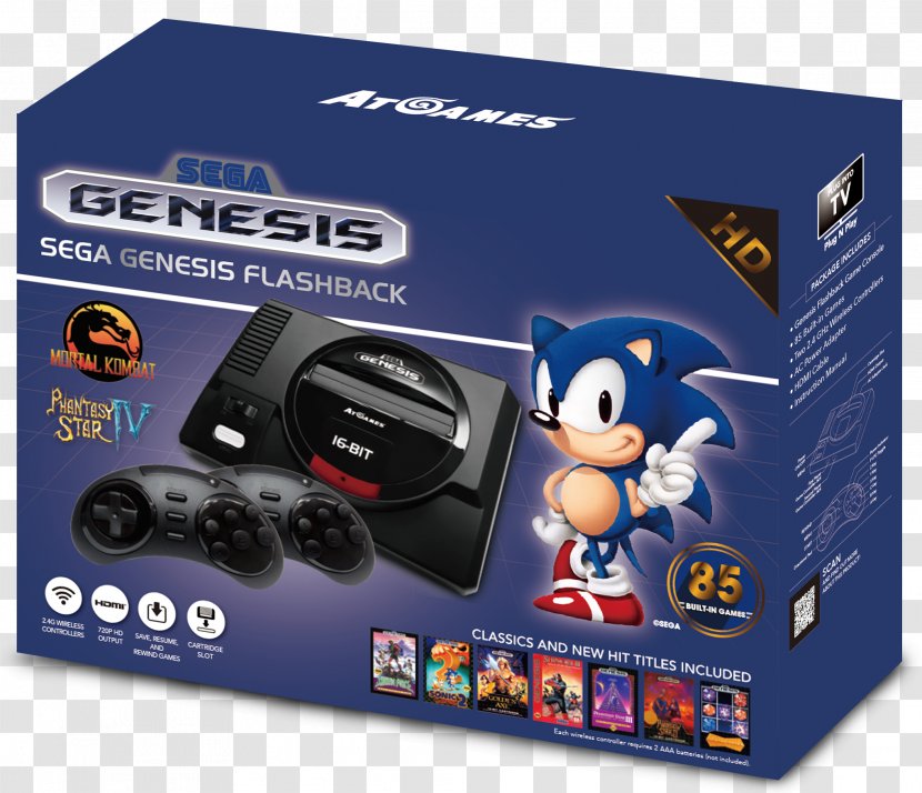 AtGames SEGA Genesis Flashback (2017) Super Nintendo Entertainment System Mega Drive - Nes Classic Edition Transparent PNG