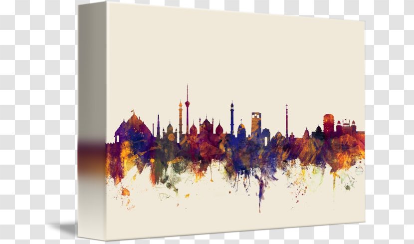 Delhi Painting Canvas Print Art - Rectangle - India Skyline Transparent PNG