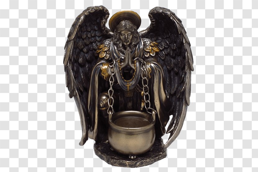 Michael Archangel Intercession Statue Prayer - Bronze Cherub Fountain Transparent PNG