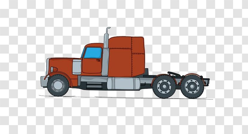 Drawing Semi-trailer Truck Sketch - Cartoon - Material Transparent PNG