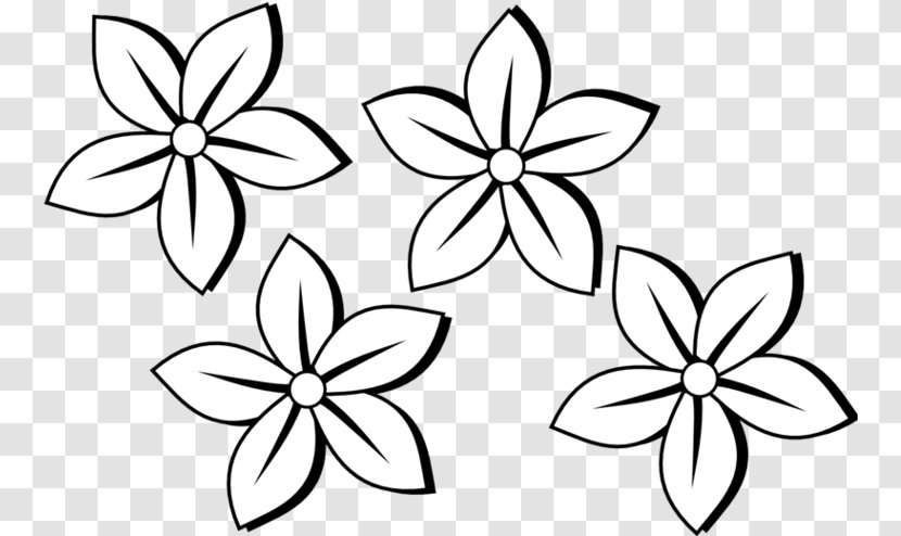 Clip Art Flower Drawing Black - Petal - How To Draw A Drawn Transparent PNG