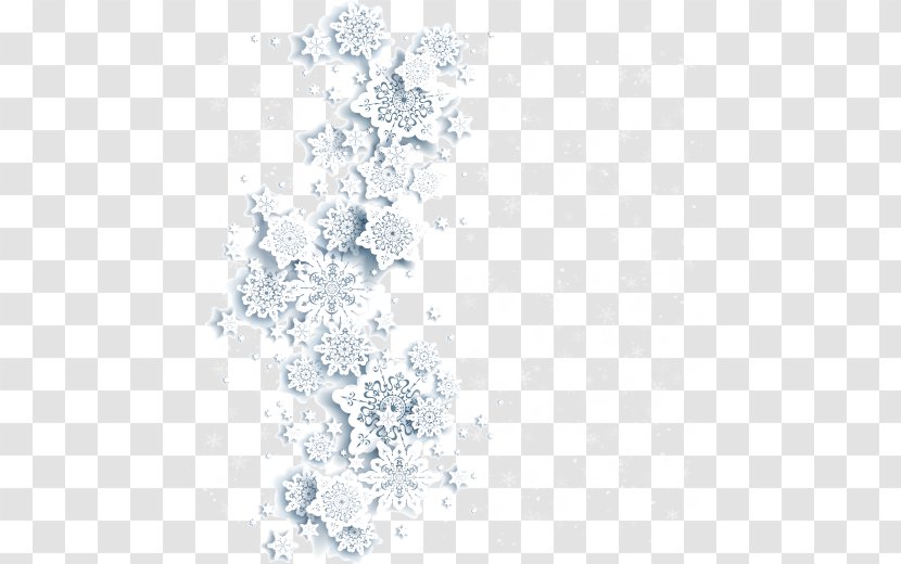 Snowflake Royalty-free - Monochrome - Left Decorative White Snowflakes Transparent PNG