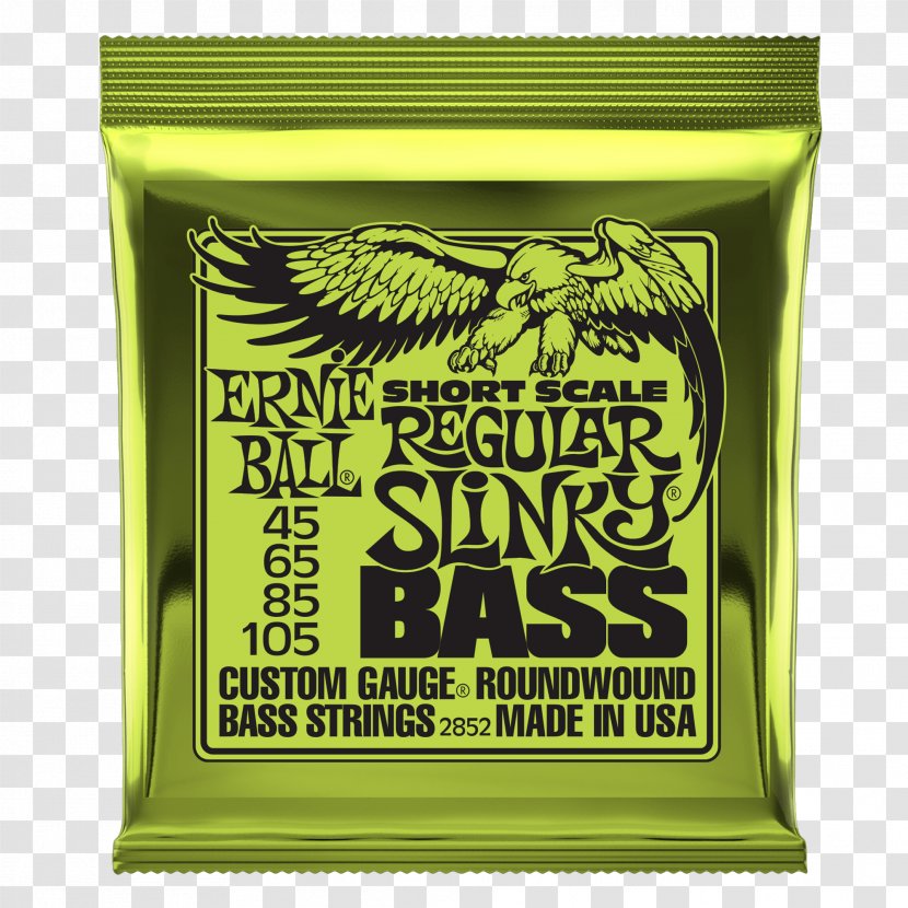 Ernie Ball 2852 Nickel Plated Bass Guitar Strings, Custom Electric - Musical Instruments - String Transparent PNG