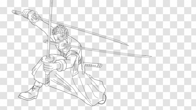 Sword Line Art Cartoon Sketch - Wing Transparent PNG