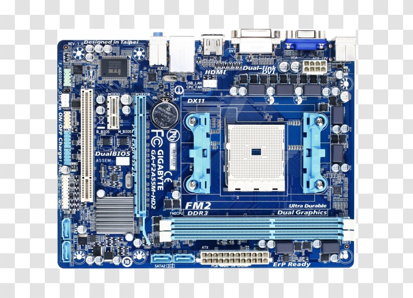 Socket FM2 Motherboard MicroATX Gigabyte Technology - Electronic Component - Advanced Micro Devices Transparent PNG