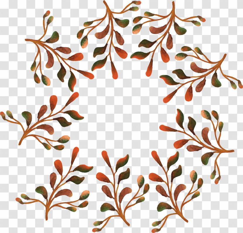 Watercolor Painting Texture Branch - Hand-painted Autumn Branches Transparent PNG