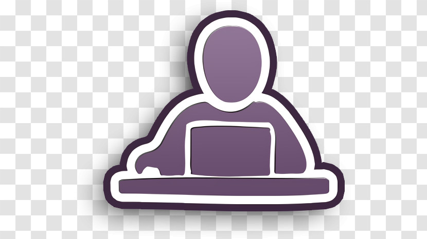 Computer Icon Studying Icon Man With Laptop Icon Transparent PNG