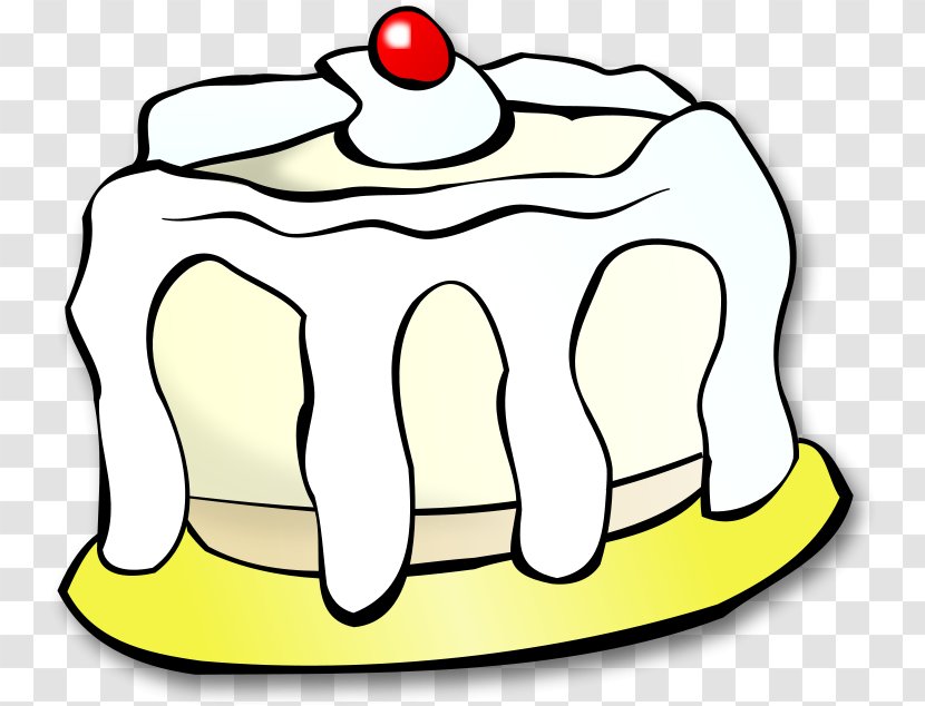 Cartoon Birthday Cake - Icing Line Art Transparent PNG