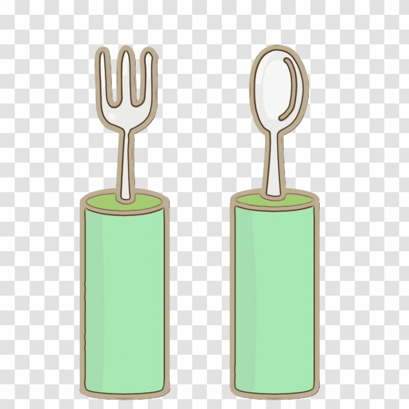 Drawing Cartoon Spoon Fork Plate Transparent PNG