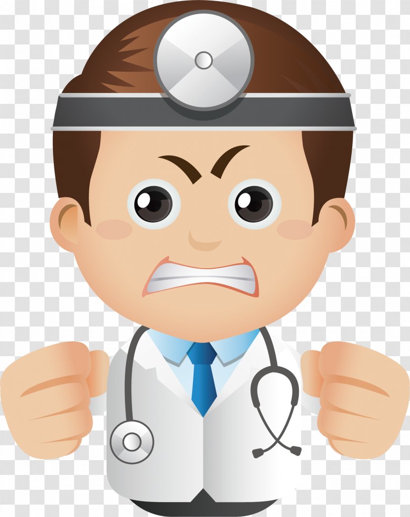 Physician Cartoon - Nose - Angry Doctor Head Transparent PNG