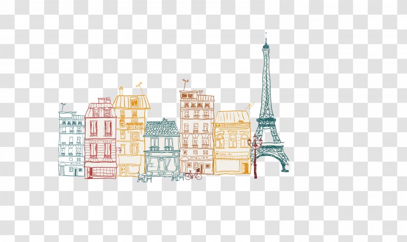 Paris Building Illustration - Vector Light-colored Jane Street Town Transparent PNG