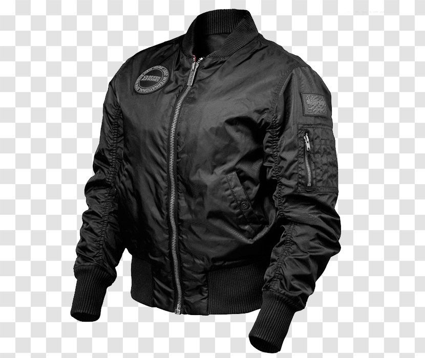 Leather Jacket Motorcycle Hoodie Coat - Black Transparent PNG