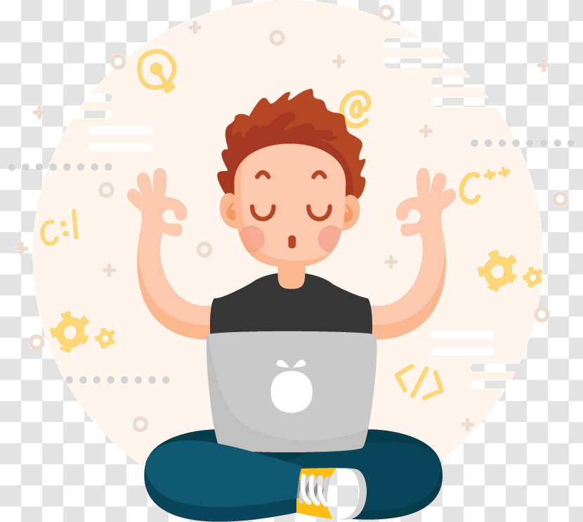 Cartoon Sitting Gesture Transparent PNG