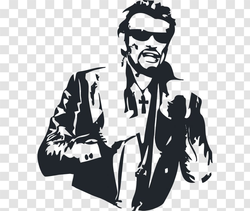 Johnny Hallyday Black And White Sticker France Drawing - Heart Transparent PNG