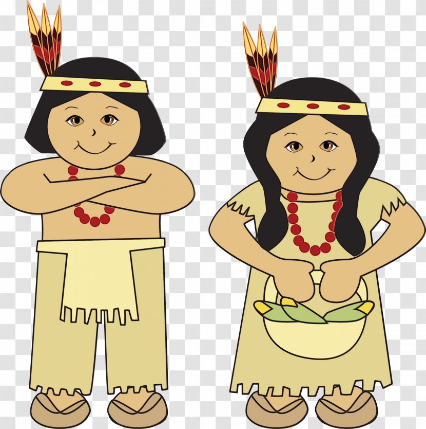 Americans Cartoon - Native American Day - Uniform Gesture Transparent PNG