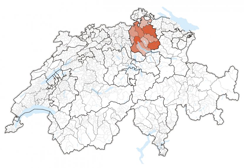 Canton Of Zurich Vaud Bern Cantons Switzerland Zug - Map Transparent PNG