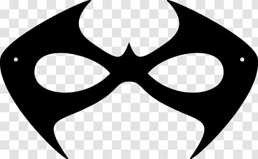Nightwing Robin Mask Catwoman - Monochrome - Halloween Template Transparent PNG