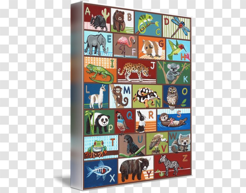 Gallery Wrap Alphabet Canvas Collage Art - Animal Transparent PNG