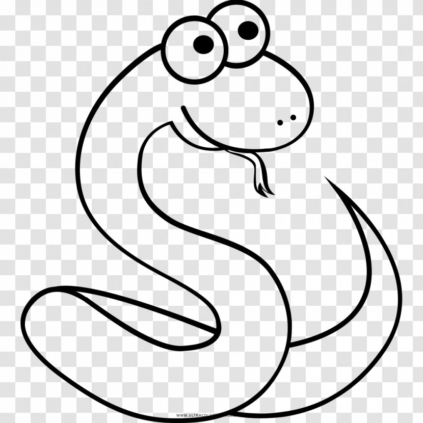 Snake Coloring Book Drawing Black And White Line Art - Frame Transparent PNG