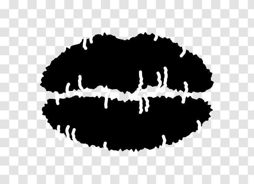 Black And White Monochrome Photography Kiss - Cartoon Lipstick Transparent PNG