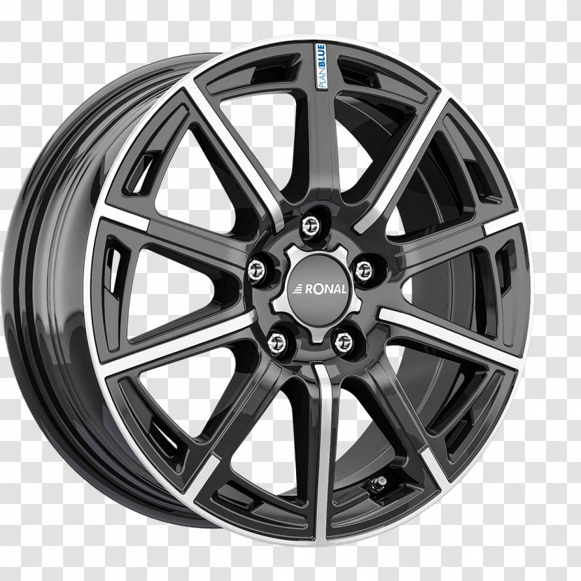 Car Wheel Rim Tire Spoke - Black And White Transparent PNG