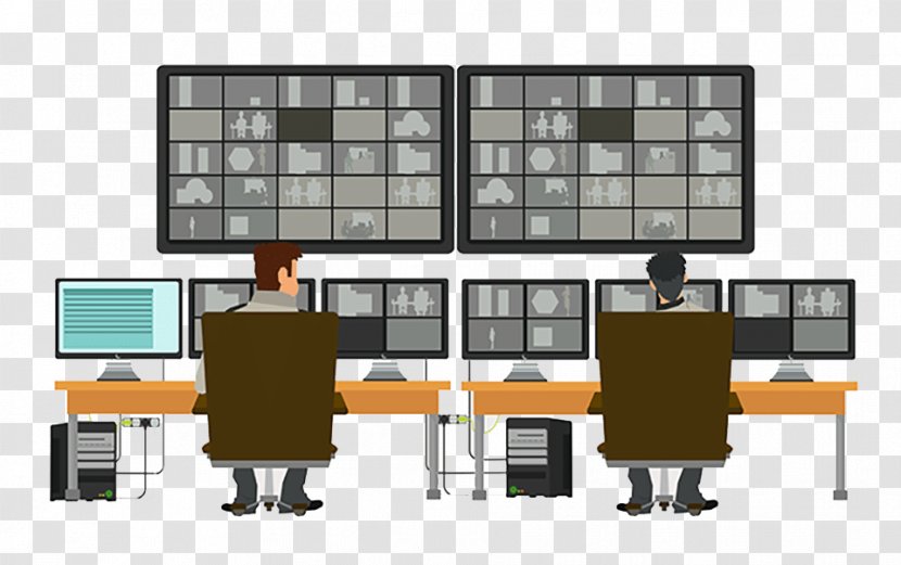 Security Guard Control Room - Computer Illustration Transparent PNG