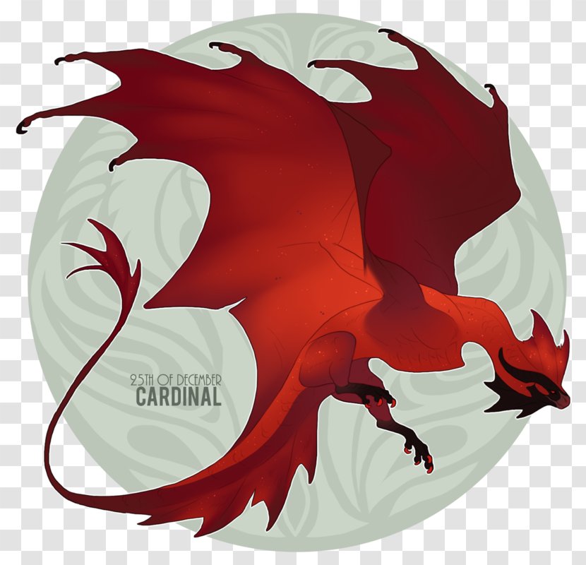 Northern Cardinal 25 December Bird Wyvern Dragon - Legendary Creature Transparent PNG
