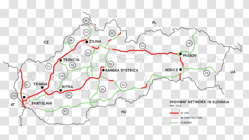 Slovakia Road Controlled-access Highway Two-lane Expressway Highways In Poland - Wikipedia Transparent PNG