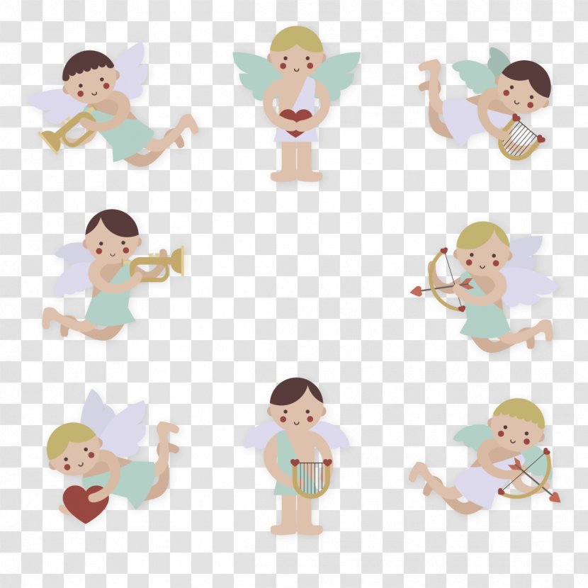 Lovely Cupid Euclidean Vector - Male - Little Angel Transparent PNG