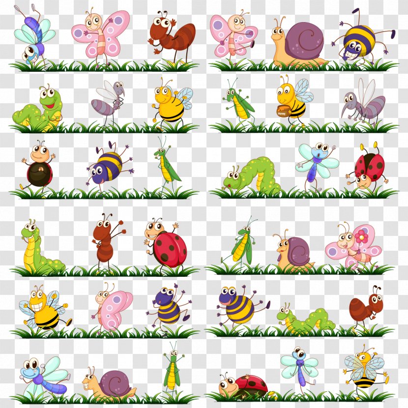 Insect Butterfly Cartoon Royalty-free - Ladybird - Vector Collection Transparent PNG