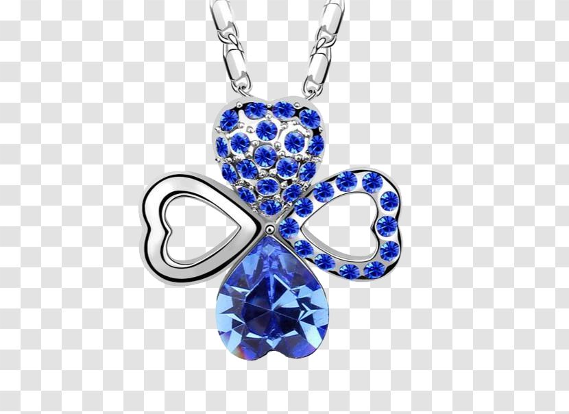Earring Swarovski AG Pendant Sapphire Necklace - Ring - Clover Transparent PNG