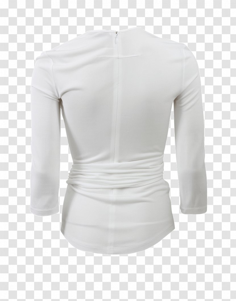 Long-sleeved T-shirt Shoulder Collar - White Transparent PNG