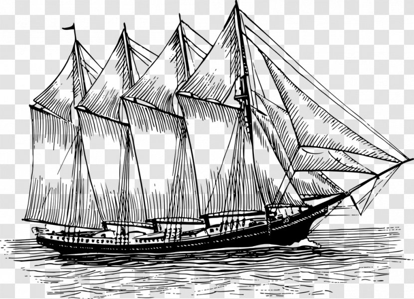 Schooner Sailboat Sailing Ship - Sail Transparent PNG