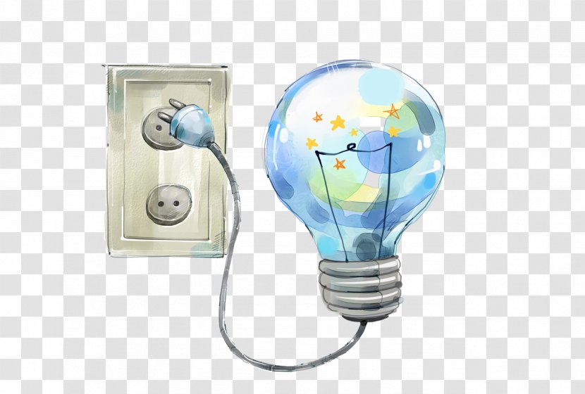 Environmental Protection Energy Conservation Comics Watercolor Painting Illustration - Bulb Cartoon Transparent PNG